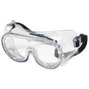 Safety Goggles, Clear Lens, Anti-Fog & Anti-Scratch, Indirect Vented, Rubber Strap, Dielectric