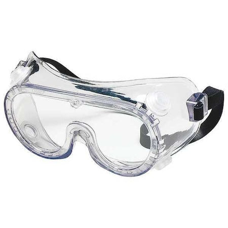 Safety Goggles, Clear Lens, Anti-Fog & Anti-Scratch, Indirect Vented, Rubber Strap, Dielectric