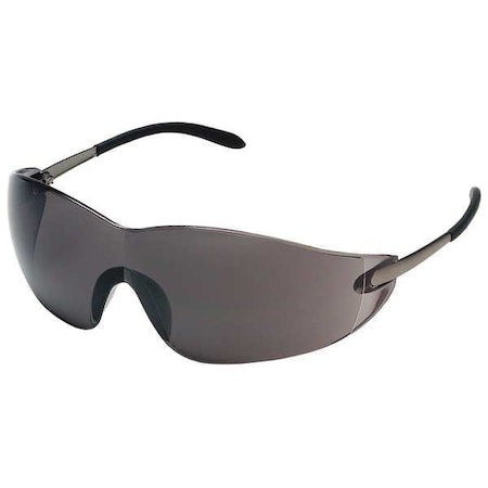 Winger, Safety Glasses, Anti-Scratch, Gray Lens, Silver Frame, Frameless