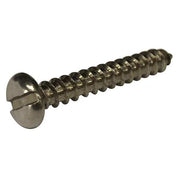 Sheet Metal Screw, #14 x 2 in, Plain 18-8 Stainless Steel Pan Head Slotted Drive, 100 PK