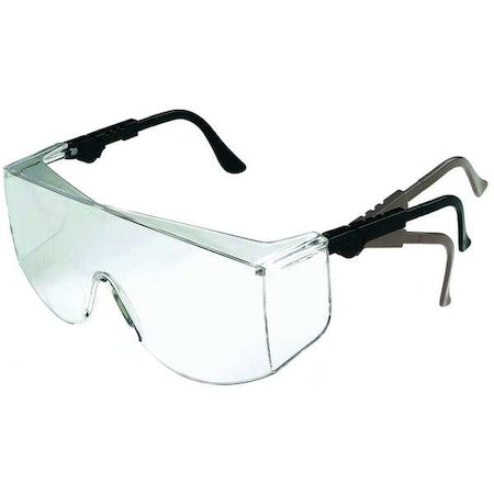 Safety Glasses, Quest OTG (Over-the-Glass), Adjustable Black Temples, Anti-Scratch, Clear Lens