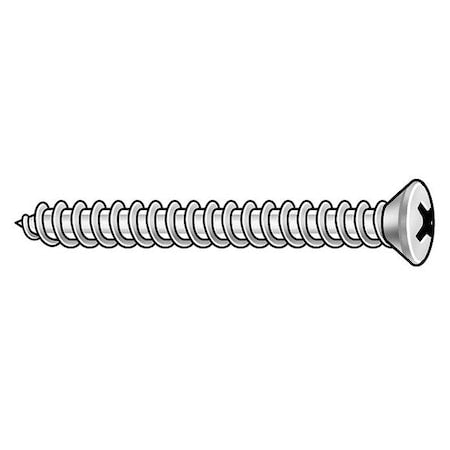 Sheet Metal Screw, #10 x 1-1/2 in, Plain 18-8 Stainless Steel Oval Head Phillips Drive, 100 PK