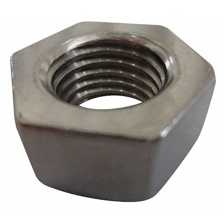 Hex Nut, 3/8"-16, 18-8 Stainless Steel, Not Graded, Plain, 21/64 in Ht, 100 PK