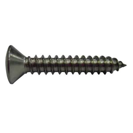 Sheet Metal Screw, #8 x 1 in, Plain 18-8 Stainless Steel Oval Head Phillips Drive, 100 PK