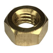 Hex Nut, 1/4"-20, Brass, Not Graded, Plain, 7/32 in Ht, 100 PK