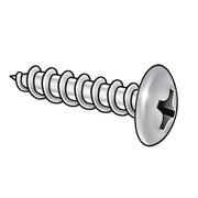 Sheet Metal Screw, #10 x 1-1/4 in, Plain 18-8 Stainless Steel Truss Head Phillips Drive, 100 PK