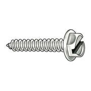 Sheet Metal Screw, #8 x 1/2 in, Plain 18-8 Stainless Steel Flange Hex Head Slotted Drive, 100 PK