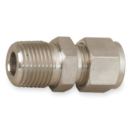 Strt, Steel, Comp. 1/4 in, MNPT 3/8 in