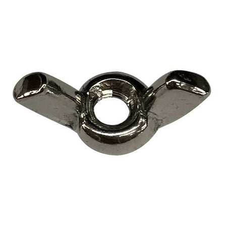 Wing Nut, #10-32, Stainless Steel, Plain, 0.469 in Ht, 0.91 in Max Wing Span, 25 PK