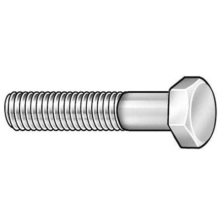 Grade A307, 1/4" Hex Head Cap Screw, Zinc Plated Steel, 4-1/2 in L, 100 PK