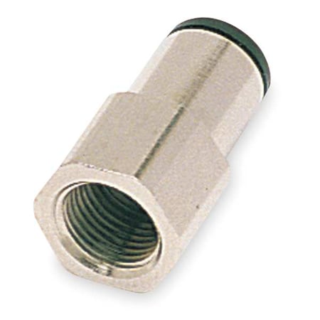 Push-Fit Adapter Fitting, 1/2 in Tube Size, Brass, Silver, 10 PK