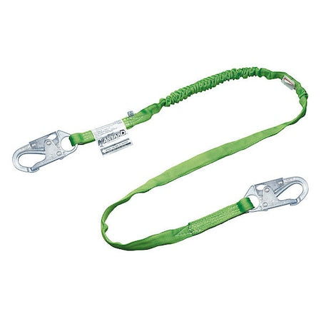 Manyard(TM) HP Shock Absorbing Lanyard, 6 ft. Length, Snap Hook, Steel, 1 Leg(s)