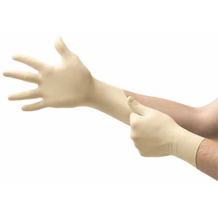 69-210, Disposable Gloves, 3.5 mil Palm, Latex, Powder-Free, XL (10), 100 PK, Beige