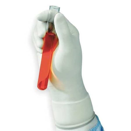 Cleanroom Gloves, 5 ISO Class, Nitrile, 12 in L, 5 mil, Off-White, M, 100 PK