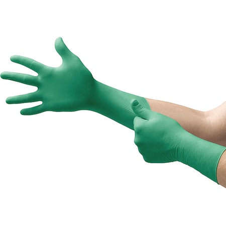 Cleanroom Gloves, 5 ISO Class, Neoprene, 11 1/2 in L, 7 mil, Green, S, 200 PK