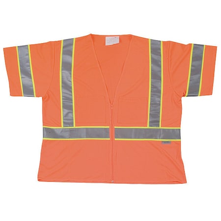3XL Class 3 Cool Dry High Visibility Vest, Orange