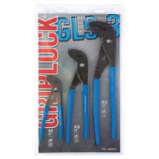 3 Piece Griplock Plastic Grip Tongue and Groove Plier Set Dipped Handle