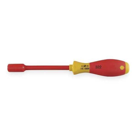 Nut Driver, 9.0mm, Solid, Ergo, Ins, 5 in.