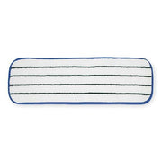 18 in L Flat Mop Pad, Hook-and-Loop Connection, Cut-End, Blue, Microfiber, PK10