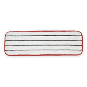 18 in L Flat Mop Pad, Hook-and-Loop Connection, Cut-End, Red, Microfiber, PK10