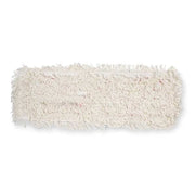 18 in L Flat Mop Pad, 6 oz Dry Wt, Hook-and-Loop Connection, Looped-End, White, Microfiber, PK10