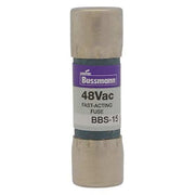Midget Fuse, Fast-Acting, 15A, 48V AC, Non-Indicating, 10kA at 48V AC