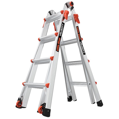 Multipurpose Ladder, 15 ft, Aluminum, 300 lb Load Capacity