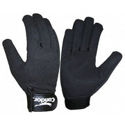 Mechanics Gloves, Synthetic Leather Palm, S, Black