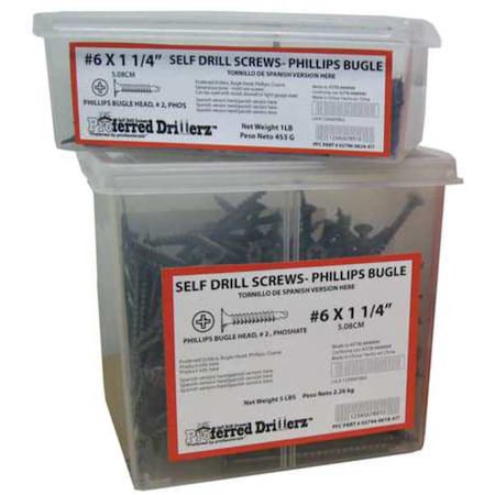 Drywall Screw, #10 x 4 in, Steel, Bugle Head Phillips Drive, 1000 PK