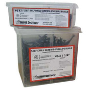Drywall Screw, #6 x 1-5/8 in, Steel, Bugle Head Phillips Drive, 5000 PK