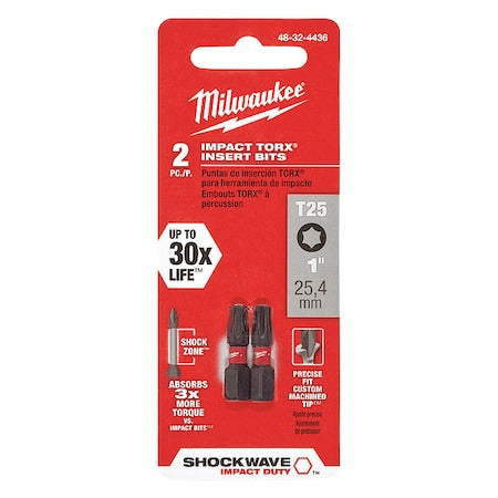 SHOCKWAVE Impact Torx T25 Insert Bits (2 PK)