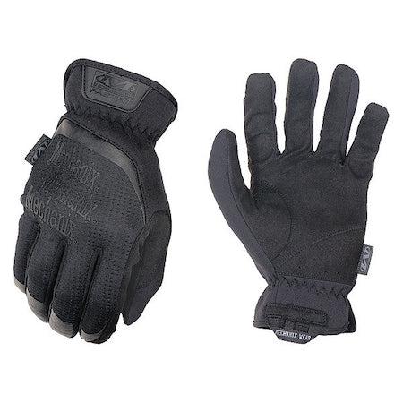 Tactical Glove, Synthetic Leather Palm, 12" Length, Elastic Cuff, Full Finger, Foam Lining, Black