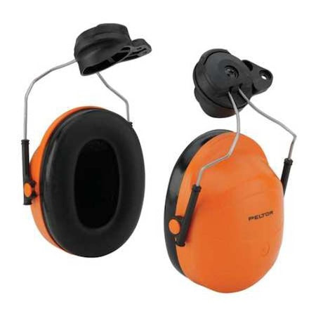 M-100, M-300 Hard Hat Mounted Earmuffs, 24 dB NRR, Passive, Orange