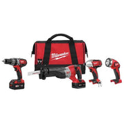 M18 Cordless LITHIUM-ION 4-Tool Combo Kit w/ M18 SAWZALL Recip Saw