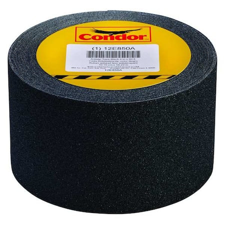 Anti-Slip Tape Silicone Carbide 80 Grit Size, Black, 4" W x 60 ft. L, 41 mil Thick