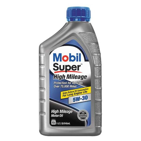 Mobil Super High Mileage, 5W-30, Conventional, 1 Qt.