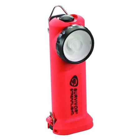 Survivor Right Angle Flashlight, Led Orange Industrial Handheld Flashlight, 175 lm