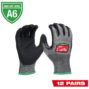 Cut Protection Dipped Gloves, Cut Level A6 ,Dipped ,Nitrile ,Sandy Nitrile ,L 12 PK