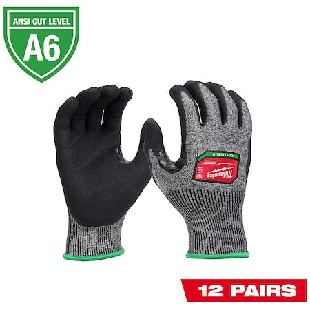 Cut Protection Dipped Gloves, Cut Level A6 ,Dipped ,Nitrile ,Sandy Nitrile ,L 12 PK