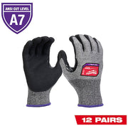 Cut Protection Dipped Gloves, Cut Level A7 ,Nitrile ,Sandy Nitrile ,2XL 12 PK