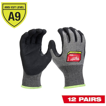 Cut Protection Dipped Gloves, Cut Level A9 ,Nitrile ,Sandy Nitrile ,2XL 12 PK