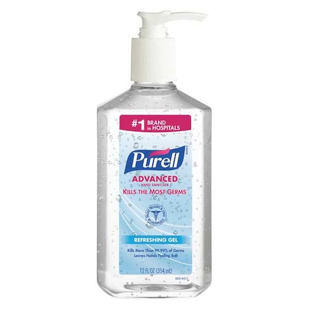 Hand Sanitizer, Gel, Pump Bottle, 12 oz, Citrus, Ethyl Alcohol, Moisturizing, 12 PK