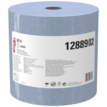 WypAll Power Clean X90 Ultra Duty Cloths (12889), Wipes Jumbo Roll, Blue Denim, 1 Roll /Case