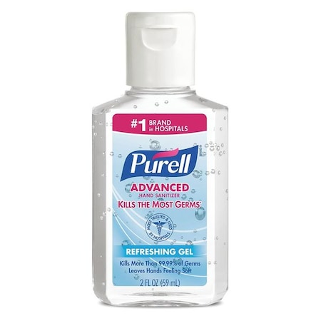 Advanced Hand Sanitizer Gel, 2oz Portable Bottle, PK24