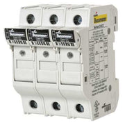 Finger Safe Fuse Block, CC UL Class, 600V AC/DC Volt Rating, 3 Poles, Box Lug; Clamp