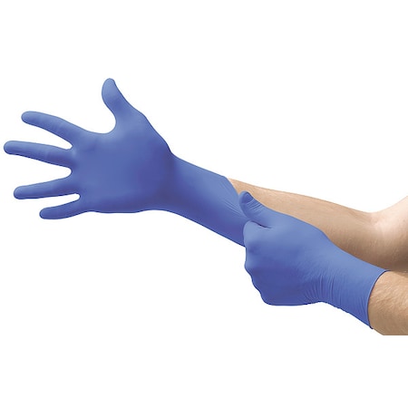 Microflex Nitrile Exam Gloves, Textured Fingertips, 3.9 mil, Powder-Free, L, Cobalt Blue, PK100