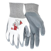Coated Gloves, Nitrile, Smooth, Palm, 3 Abrasion Level, White, XS (6) 1 PR