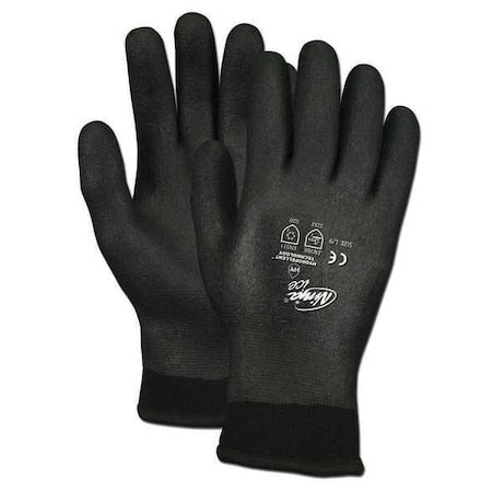Coated Gloves, Acrylic Terry/Nylon Lining, Black, L ( 9 )
