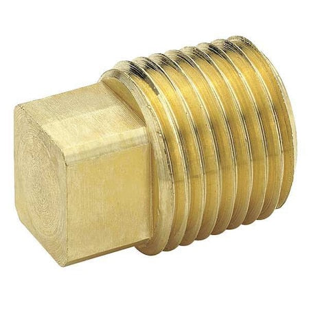Brass Square Head Plug, MNPT, 1/2" Pipe Size