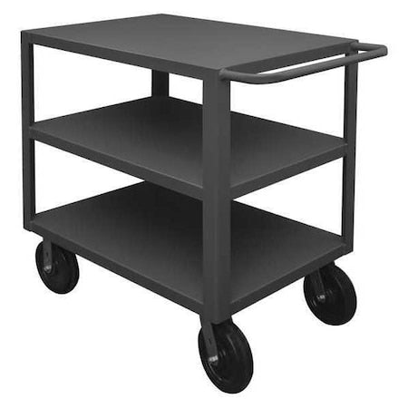 Carts,Service,Heavy Duty,5000 lb., 12 ga. Steel, 5000 lb Load Capacity, 3 Shelves, 54-3/8" L, 24" W